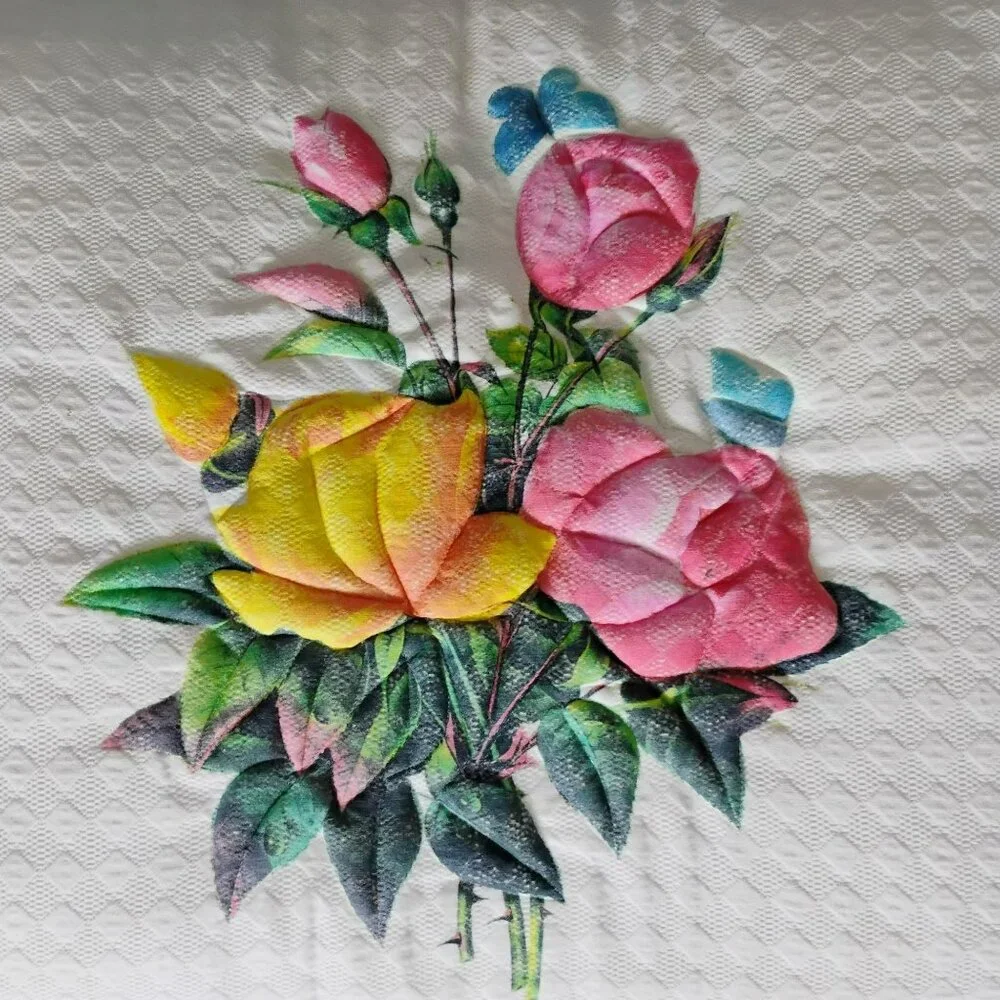 Handmade Quilted Floral Accent Pillow / Cushion Cover, Reversible Gingham 18x18